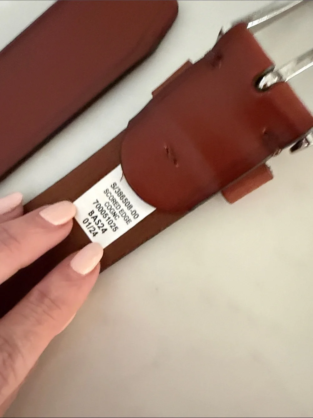 Banana Republic Men's cognac Leather Belt with Silver Buckle